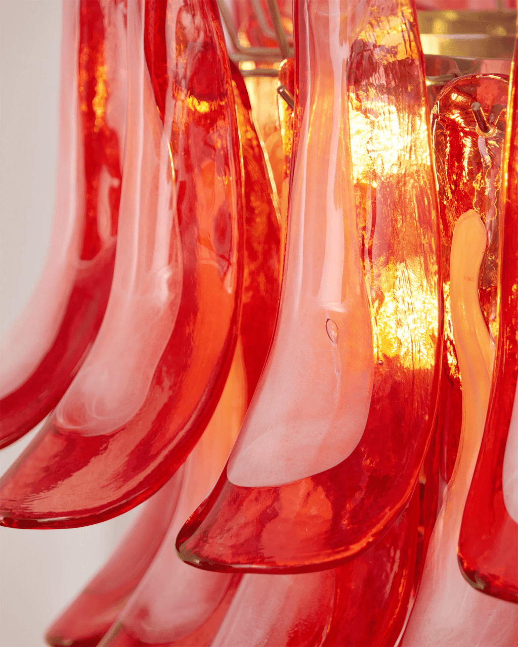 Crimson Glass Petals Chandelier Glass lighting by Bling Lighting Studio