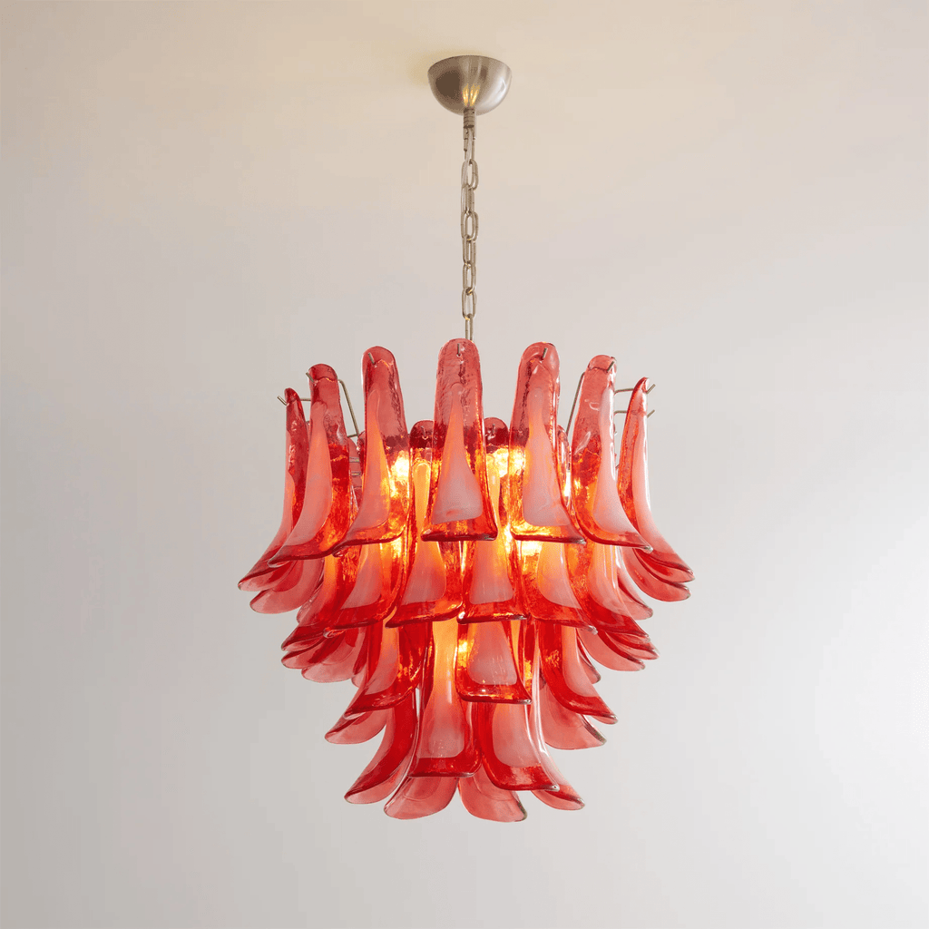 Crimson Glass Petals Chandelier Glass lighting by Bling Lighting Studio