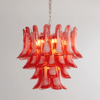 Crimson Glass Petals Chandelier Glass lighting by Bling Lighting Studio
