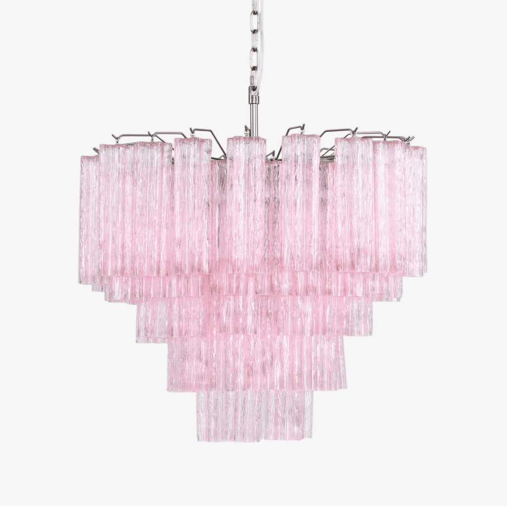 Luxury Murano Rosa Tube Chandelier detail view