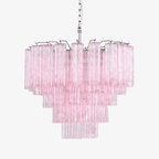 Luxury Murano Rosa Tube Chandelier detail view