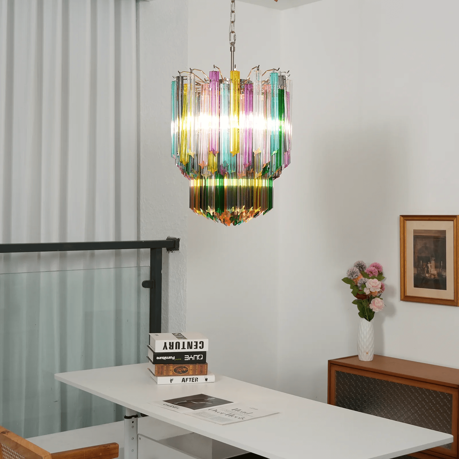 Prismatic Glass Colorful Chandelier Glass lighting by Bling Lighting Studio