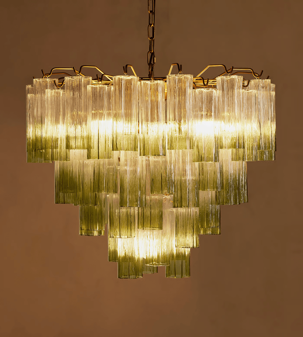 Murano Chiara Tube Chandelier material and finish detail