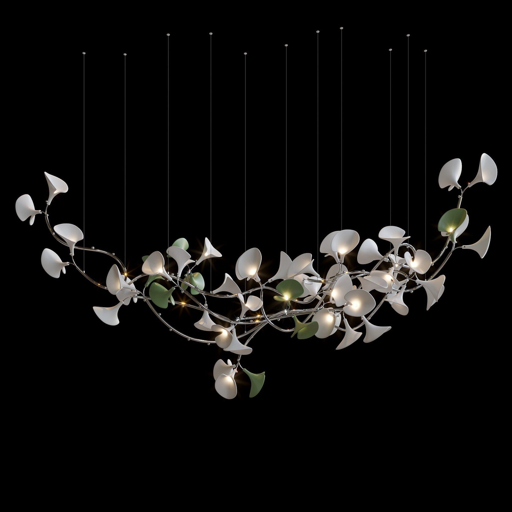 Monochrome Calla Vine Chandelier