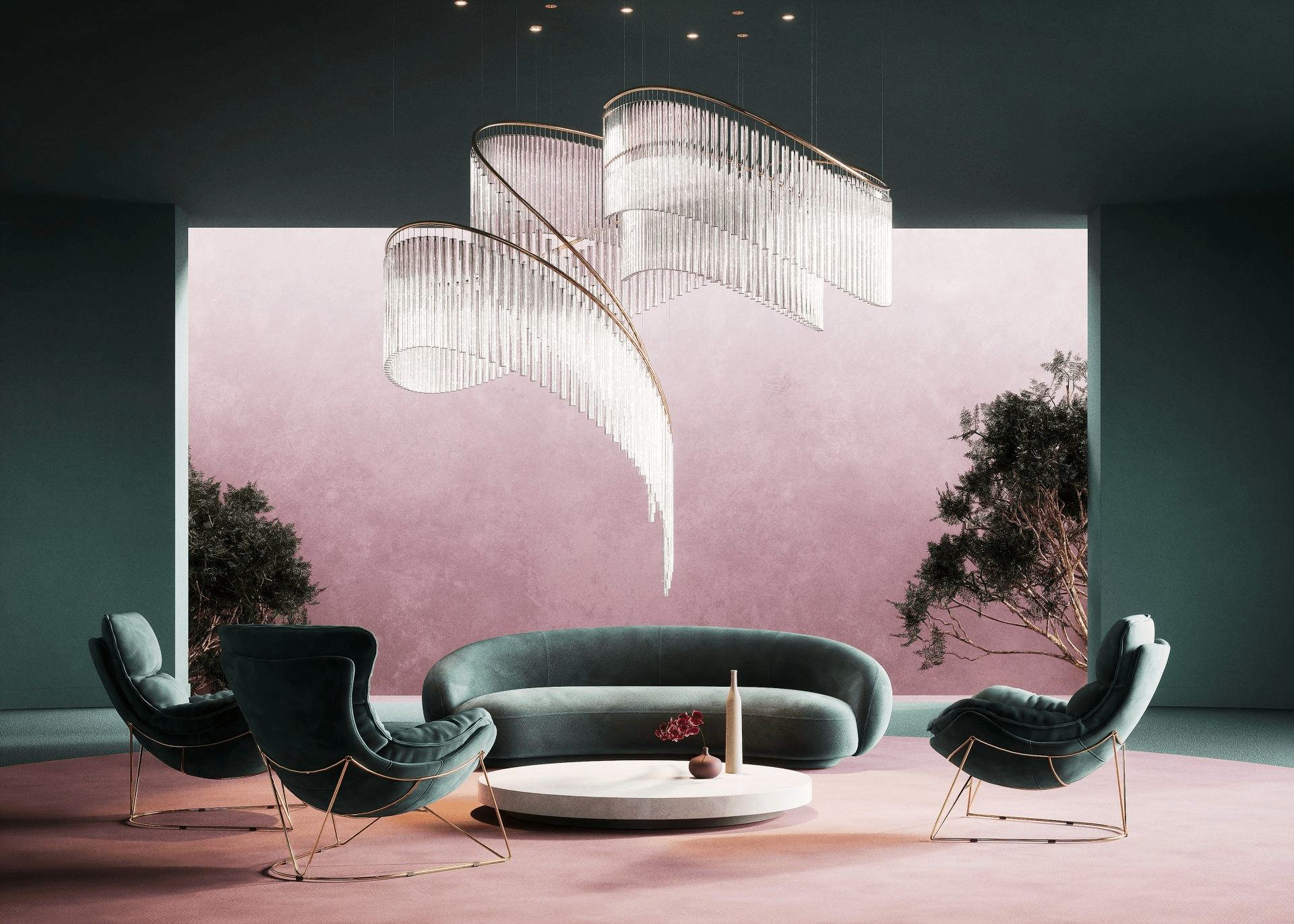 Luxury Waterfall Crystal Droplet Chandelier product image