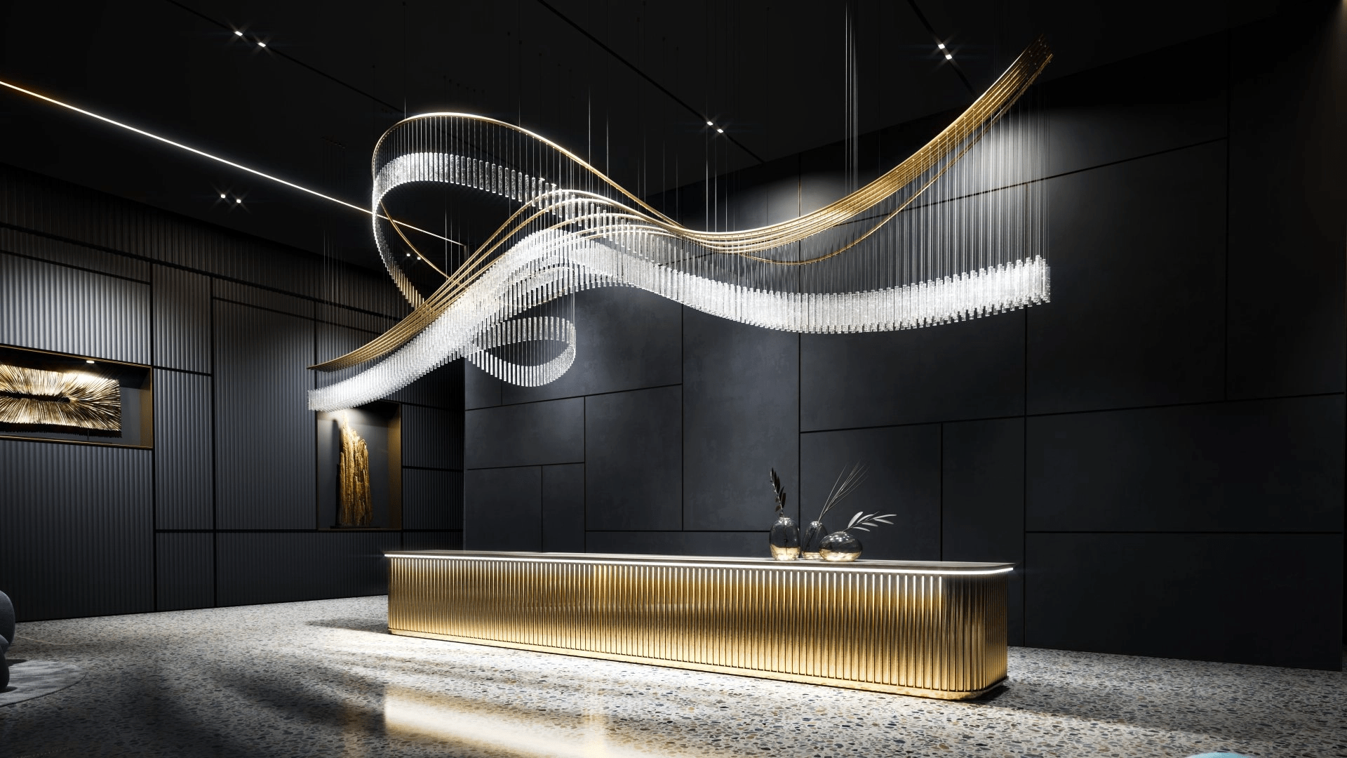 Luxury Waterfall Crystal Droplet Chandelier product image