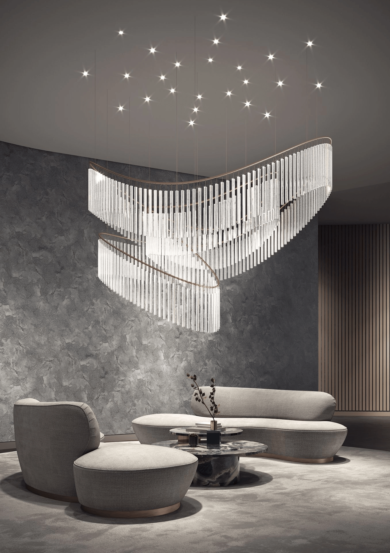 Luxury Waterfall Crystal Droplet Chandelier product image
