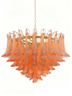 Blush Pink Glass Chandelier Glass lighting by Bling Lighting Studio