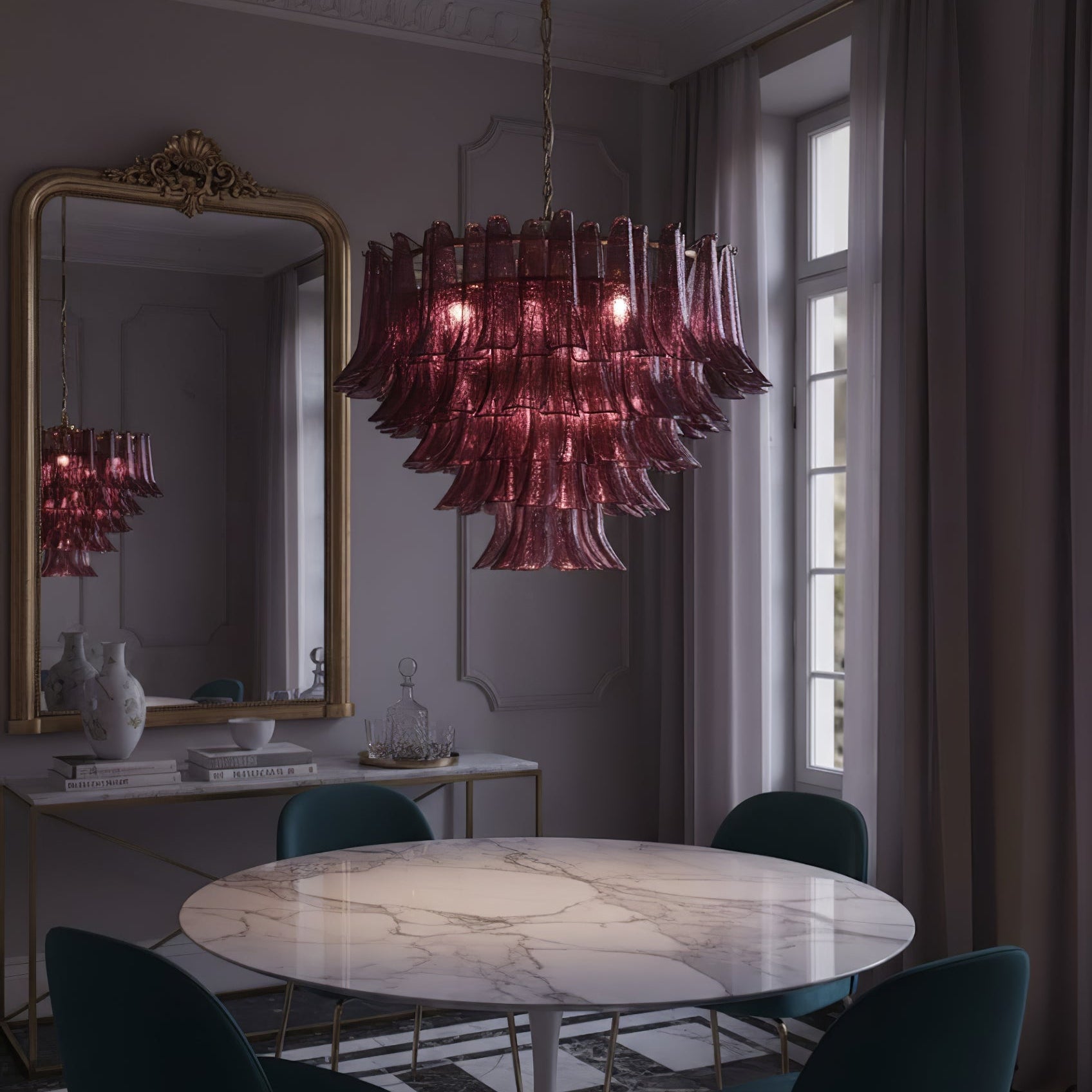 Amethyst Bloom Chandelier Glass lighting by Bling Lighting Studio