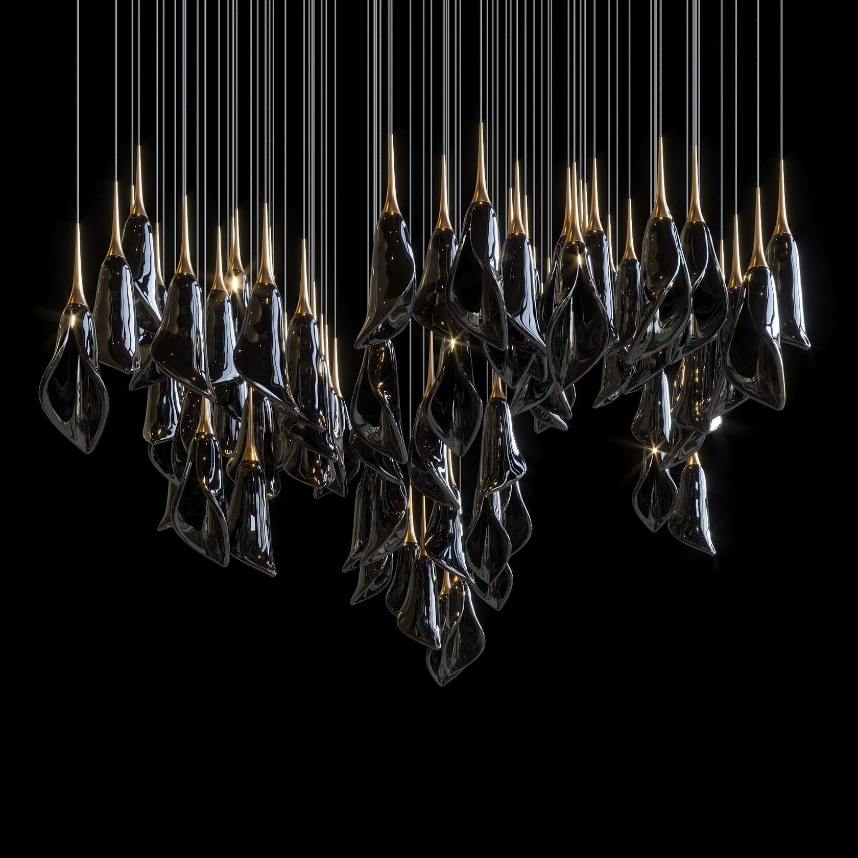 White Petal Drop Chandelier