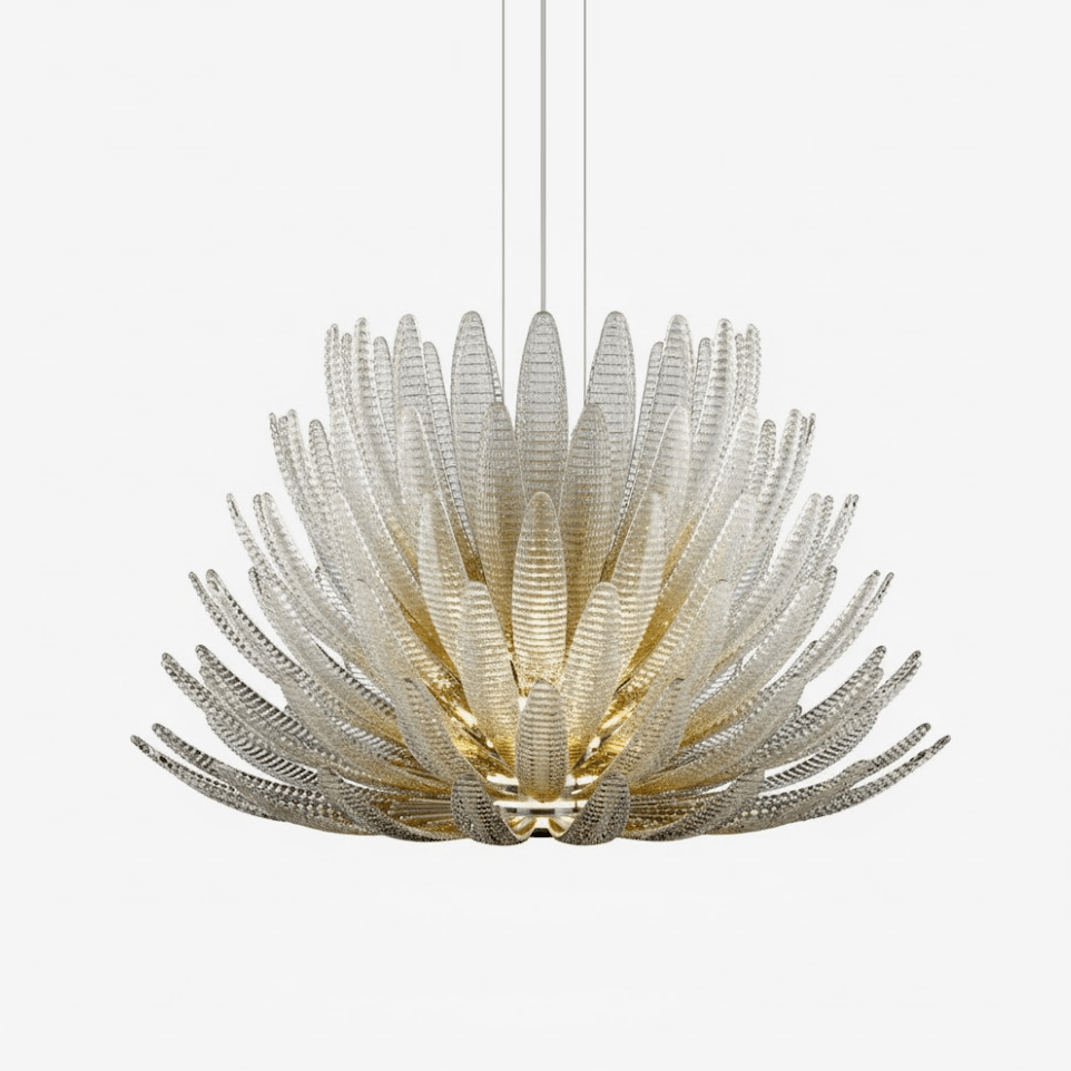Aurelia Glass Petal Chandelier Glass lighting by Bling Lighting Studio