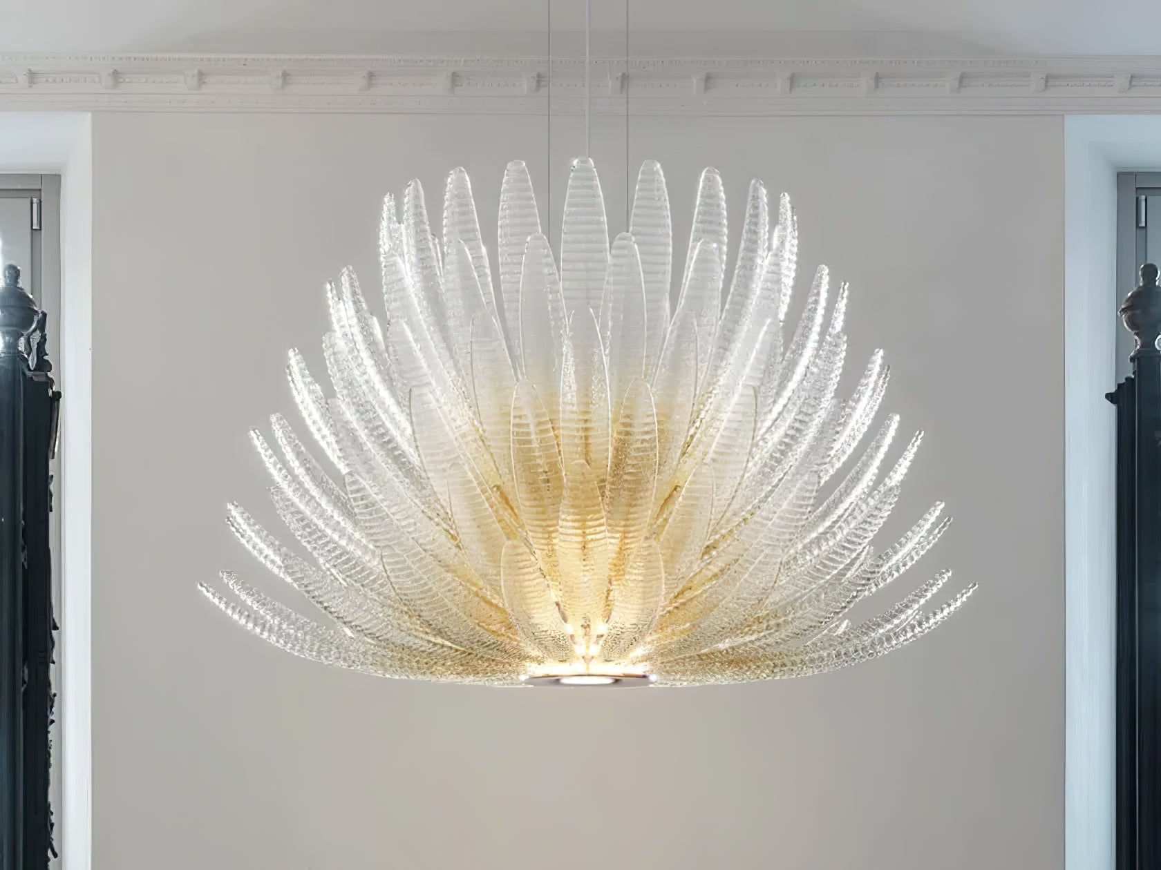 Aurelia Glass Petal Chandelier Glass lighting by Bling Lighting Studio
