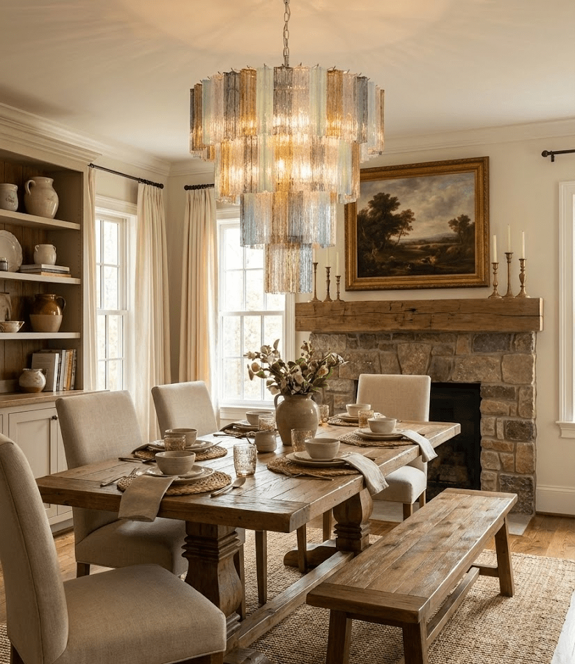 Modern Lustrava Tube Chandelier material and finish detail
