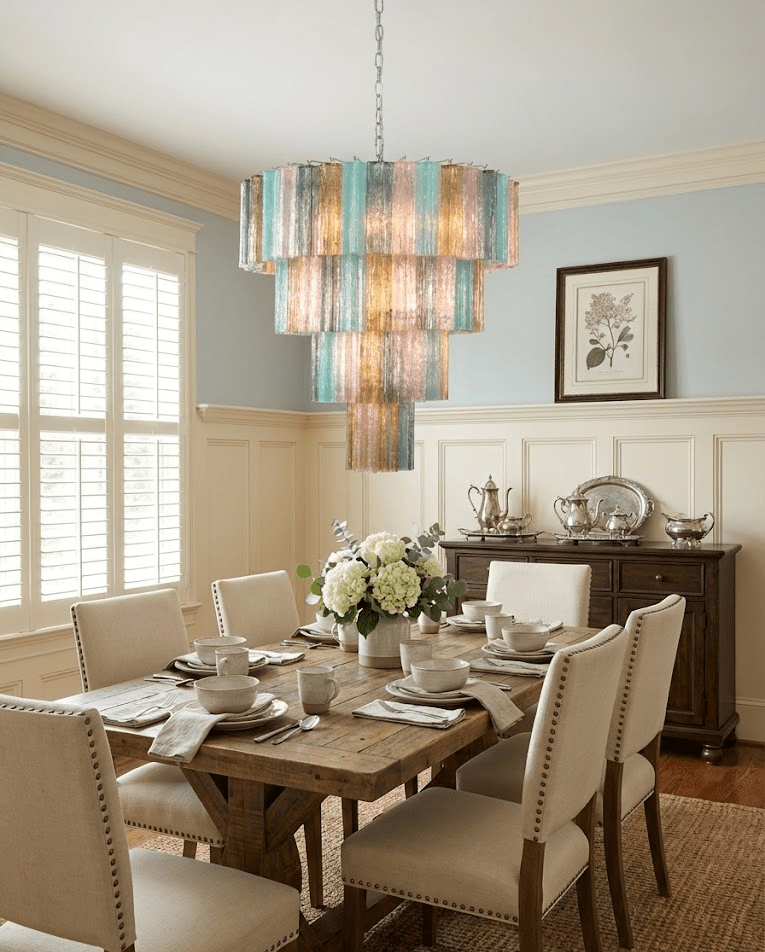 Modern Lustrava Tube Chandelier detail view