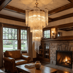 Modern Layered Pendant Chandelier detail view