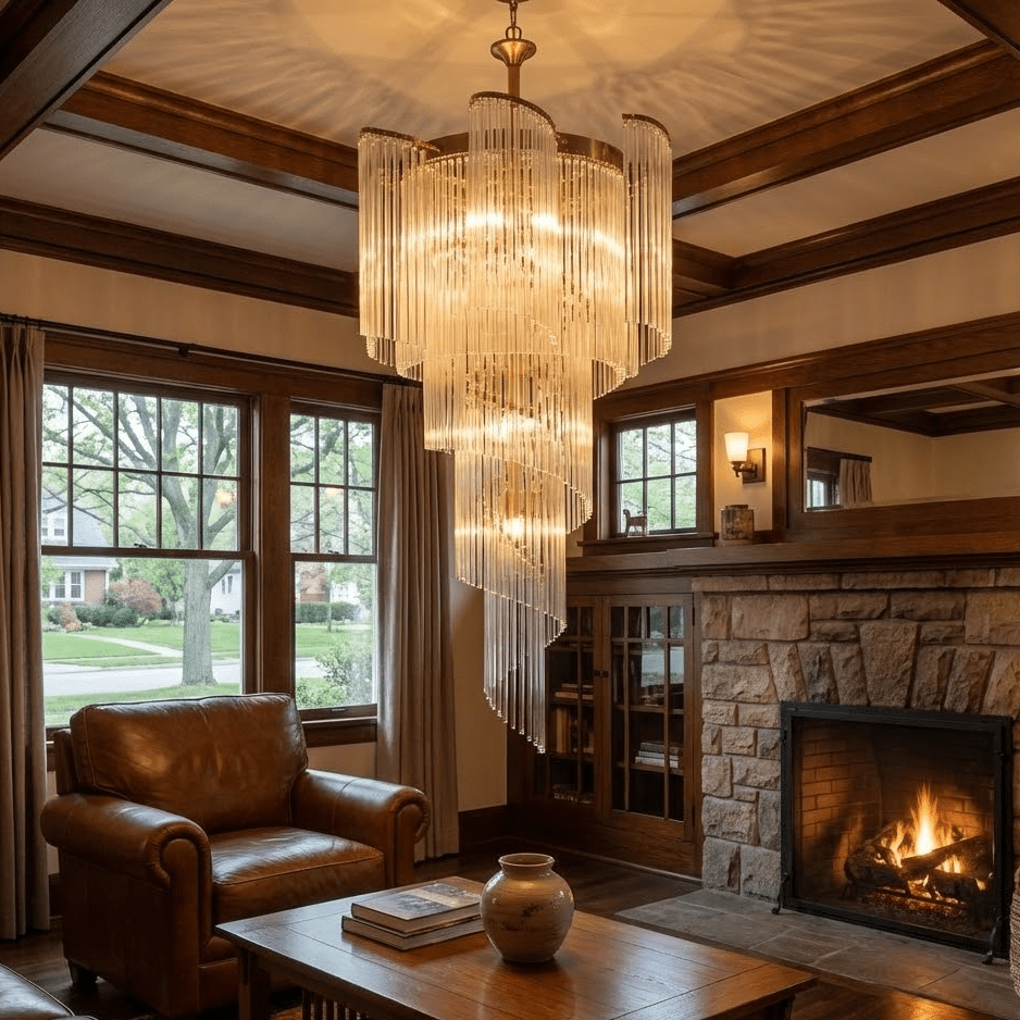 Modern Layered Pendant Chandelier detail view