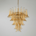 Amber Glass Petals Chandelier Glass lighting by Bling Lighting Studio
