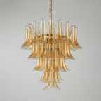 Amber Glass Petals Chandelier Glass lighting by Bling Lighting Studio