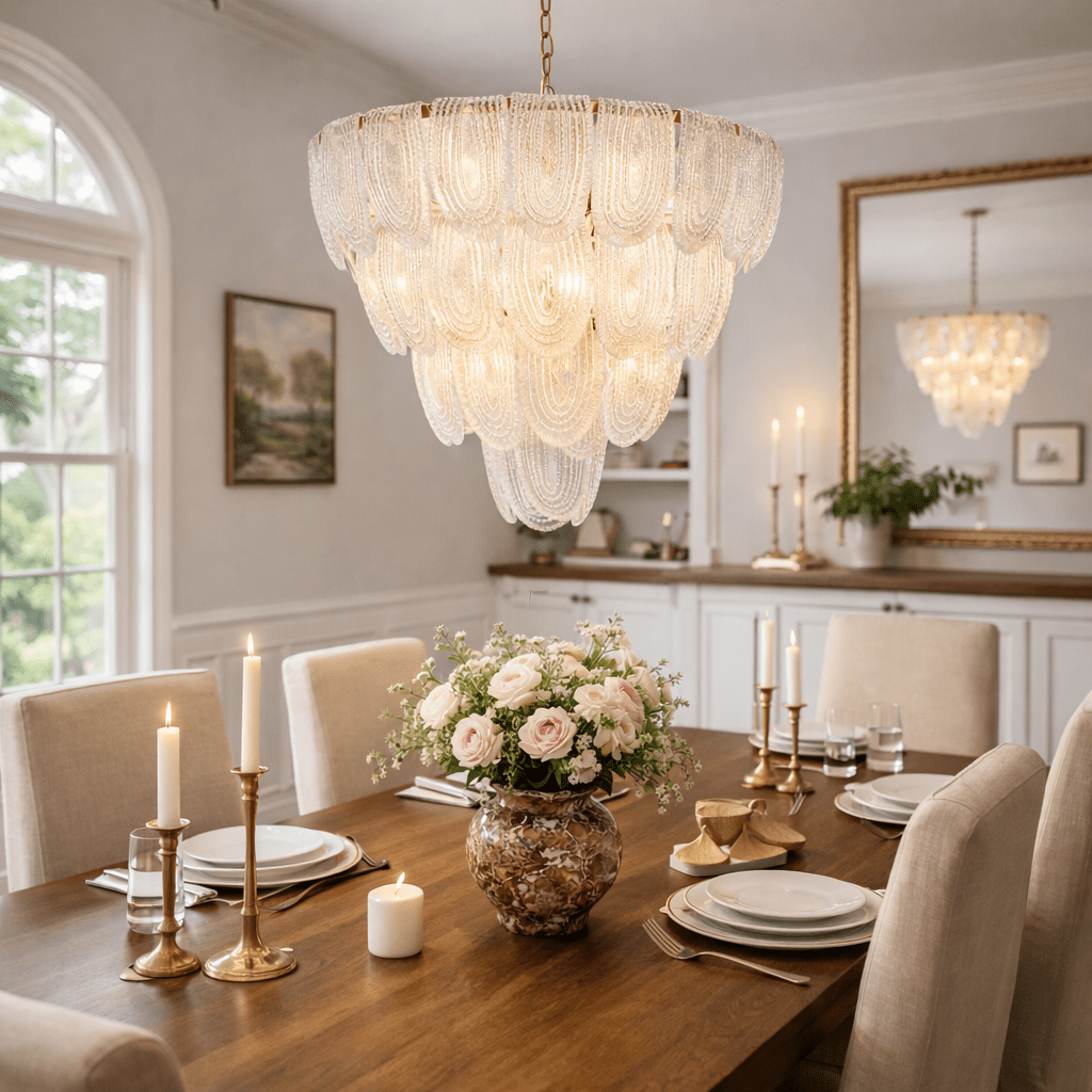 Layered Murano Glass Petal Chandelier