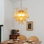 Amber Cascade Glass Chandelier Glass lighting by Bling Lighting Studio