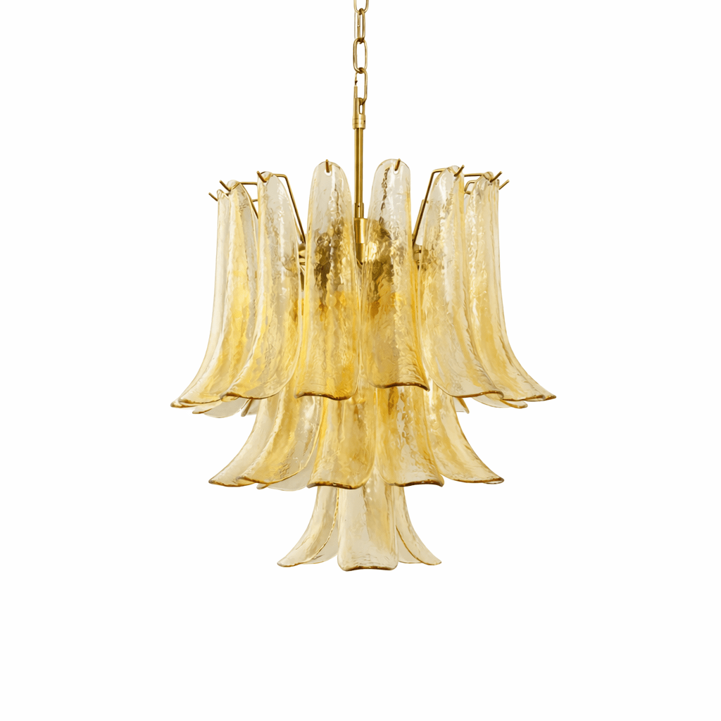Amber Cascade Glass Chandelier Glass lighting by Bling Lighting Studio