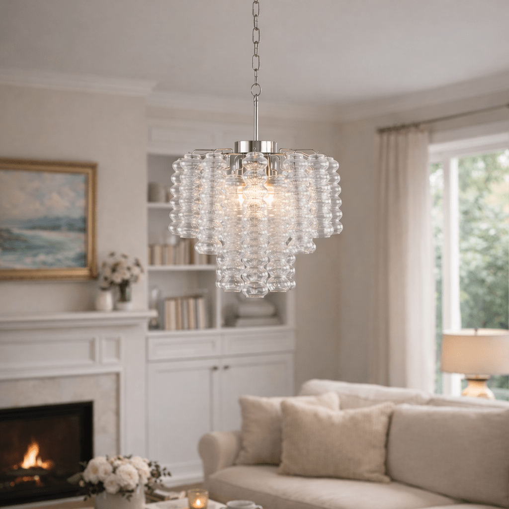 Ripple Murano Glass Column Chandelier