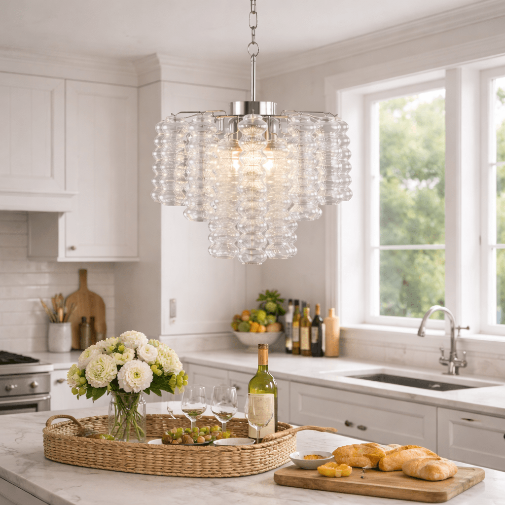 Ripple Murano Glass Column Chandelier