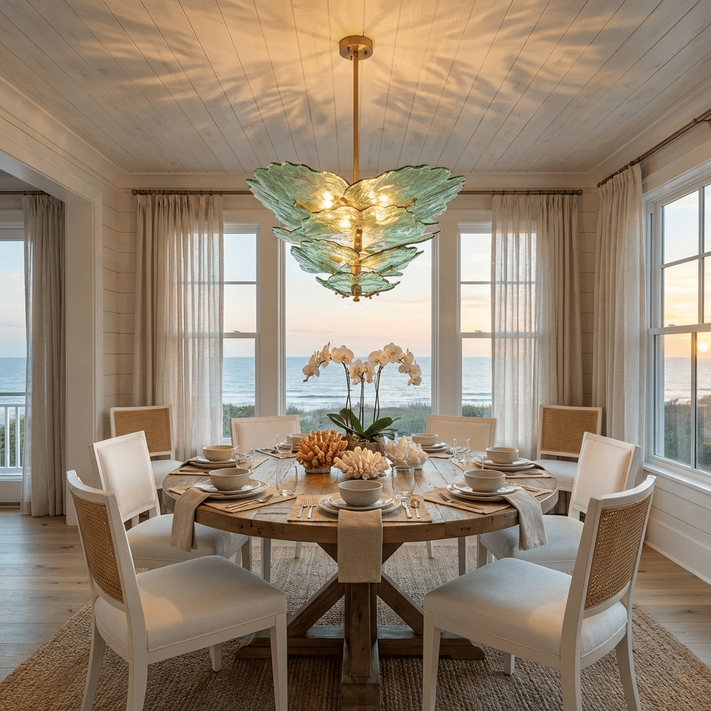Verdant Petal Murano Glass Chandelier