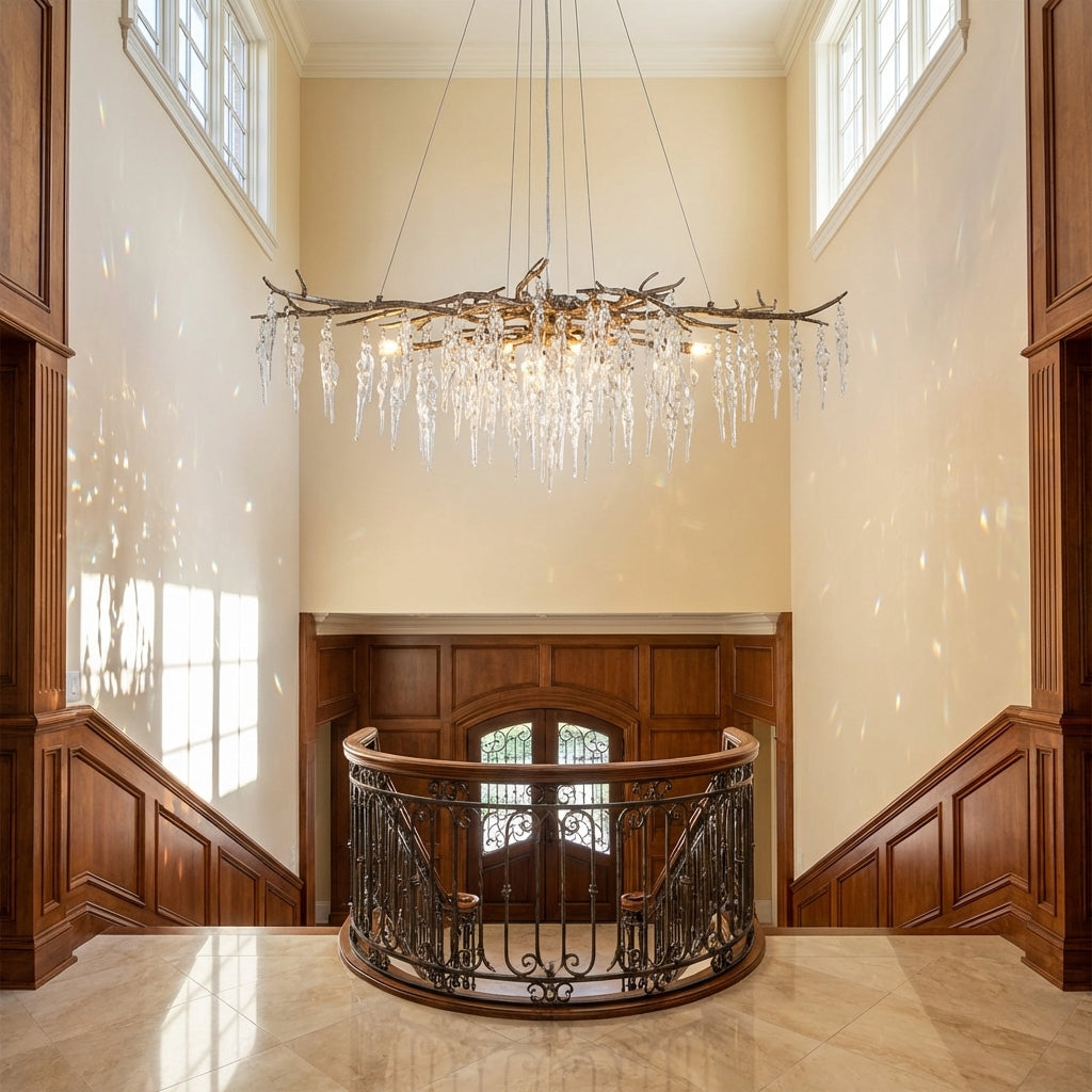 New Light Luxury Crystal Geometric Chandelier for Living Room/Dining Room/Bedroom