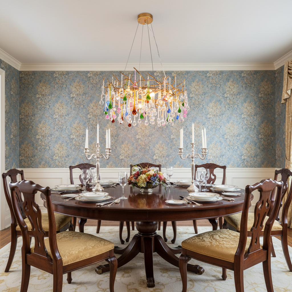 Avis Colorful Crystal Rain Branch Chandelier