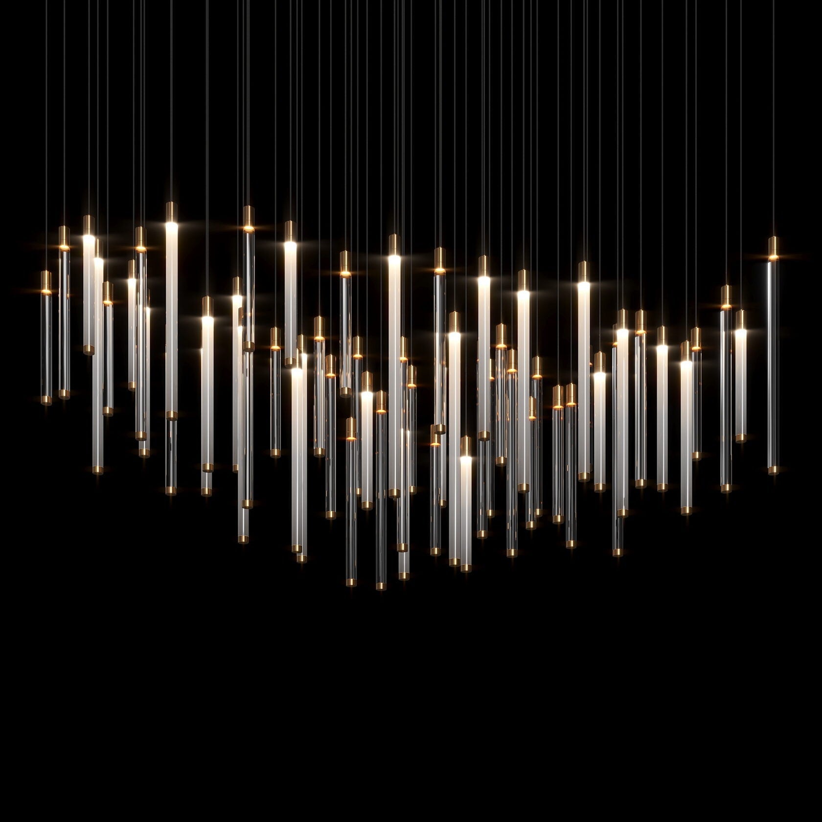 Linear Tube Rain Chandelier