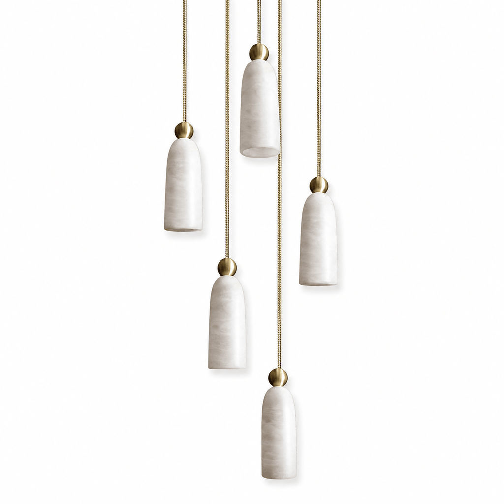 Alabaster Bell Cluster Pendant Lamp