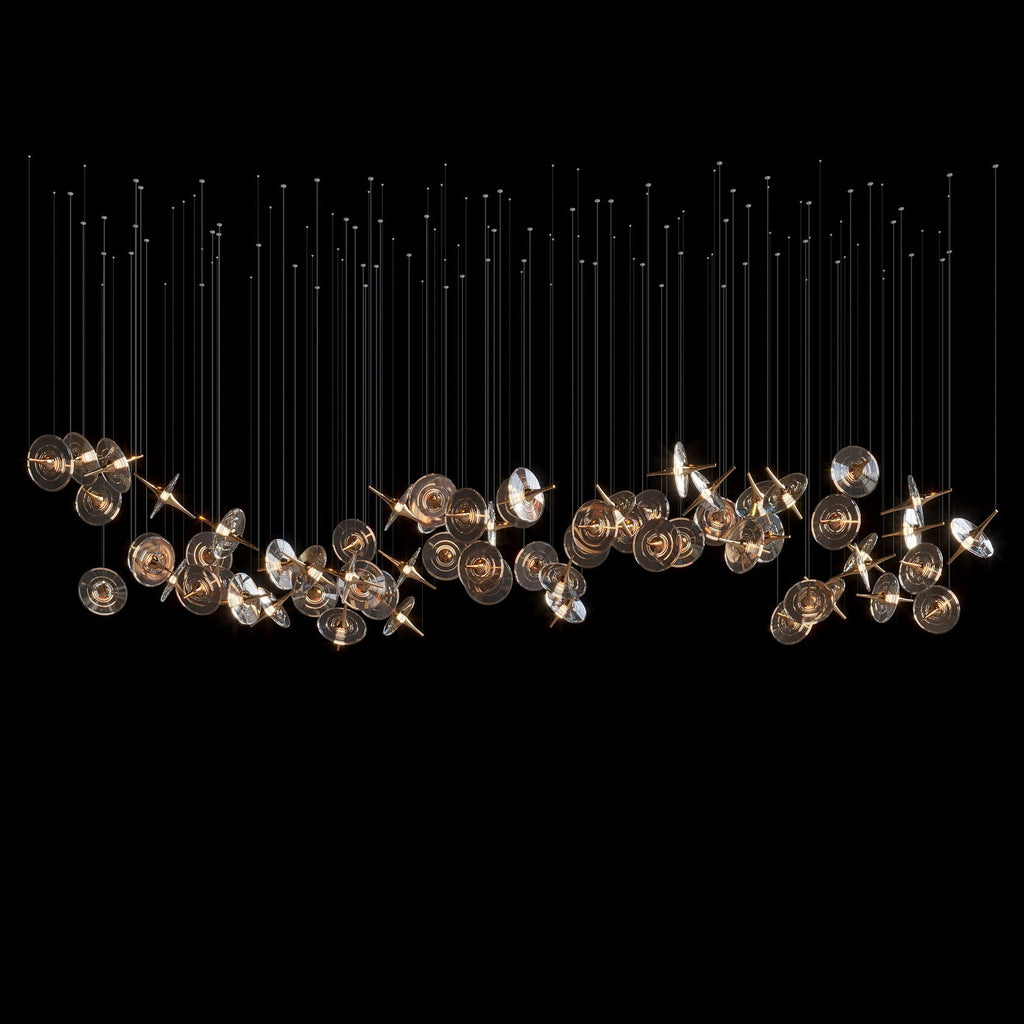 Smoke Disc Orbit Chandelier