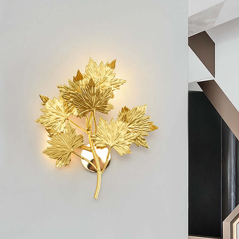 Maple Leaf Branch Wall Sconce by Bling Lighting Studio
