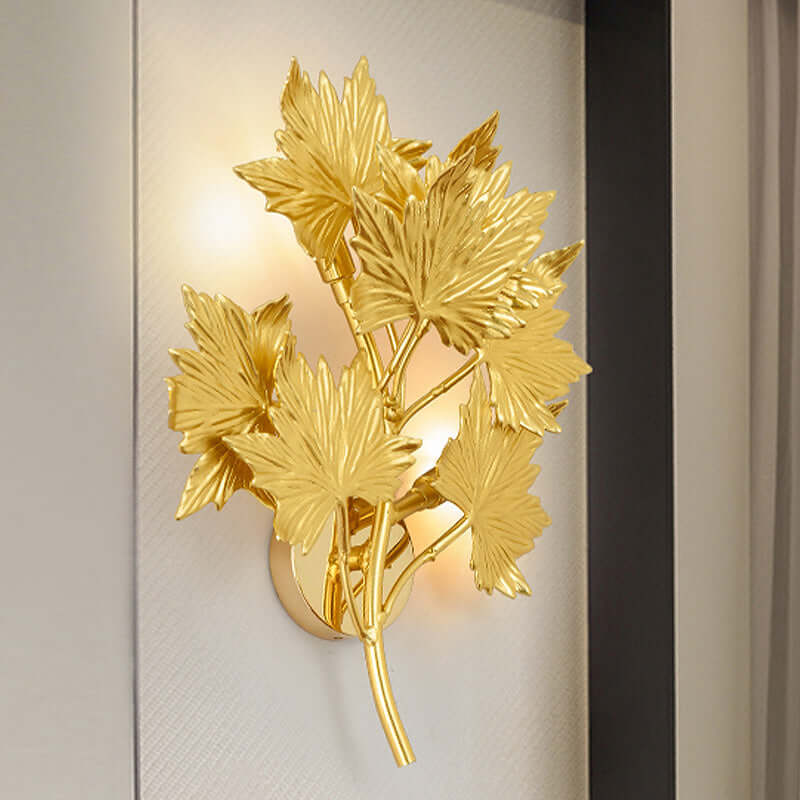 Maple Leaf Branch Wall Sconce by Bling Lighting Studio