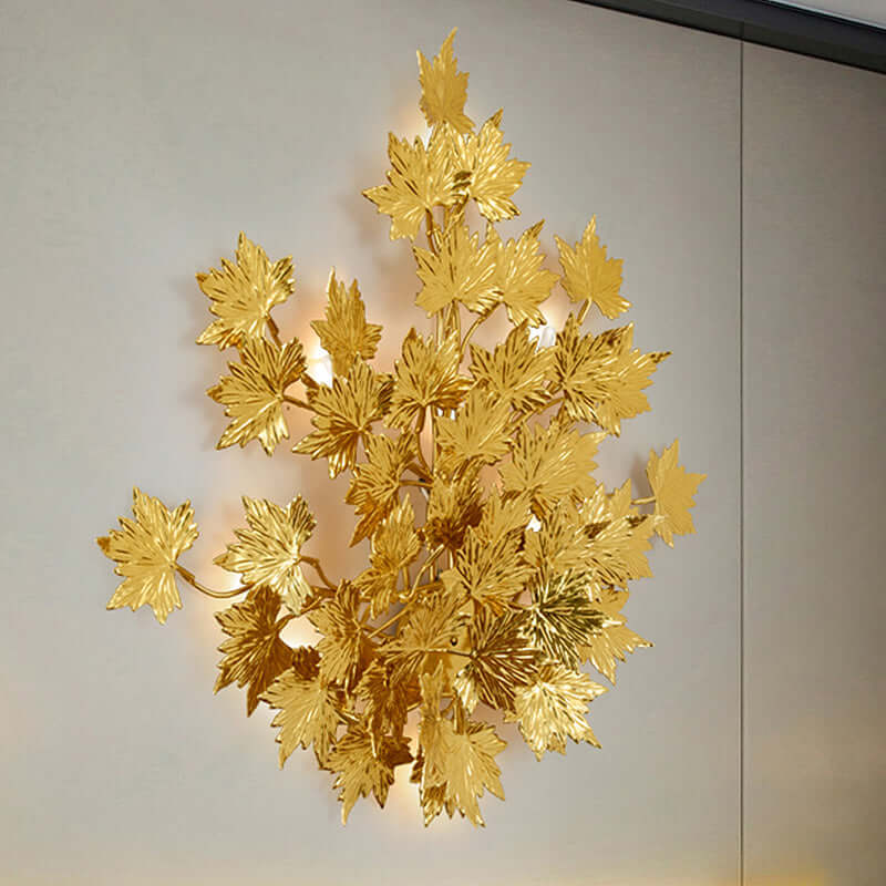 Maple Leaf Branch Wall Sconce by Bling Lighting Studio