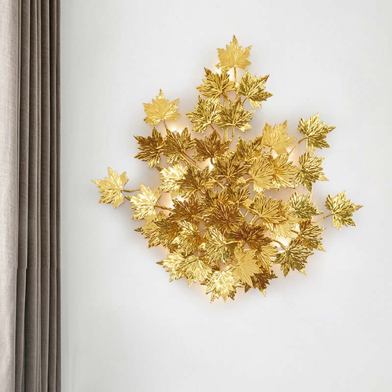Maple Leaf Branch Wall Sconce by Bling Lighting Studio