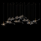 Glass Swallow Flight Chandelier