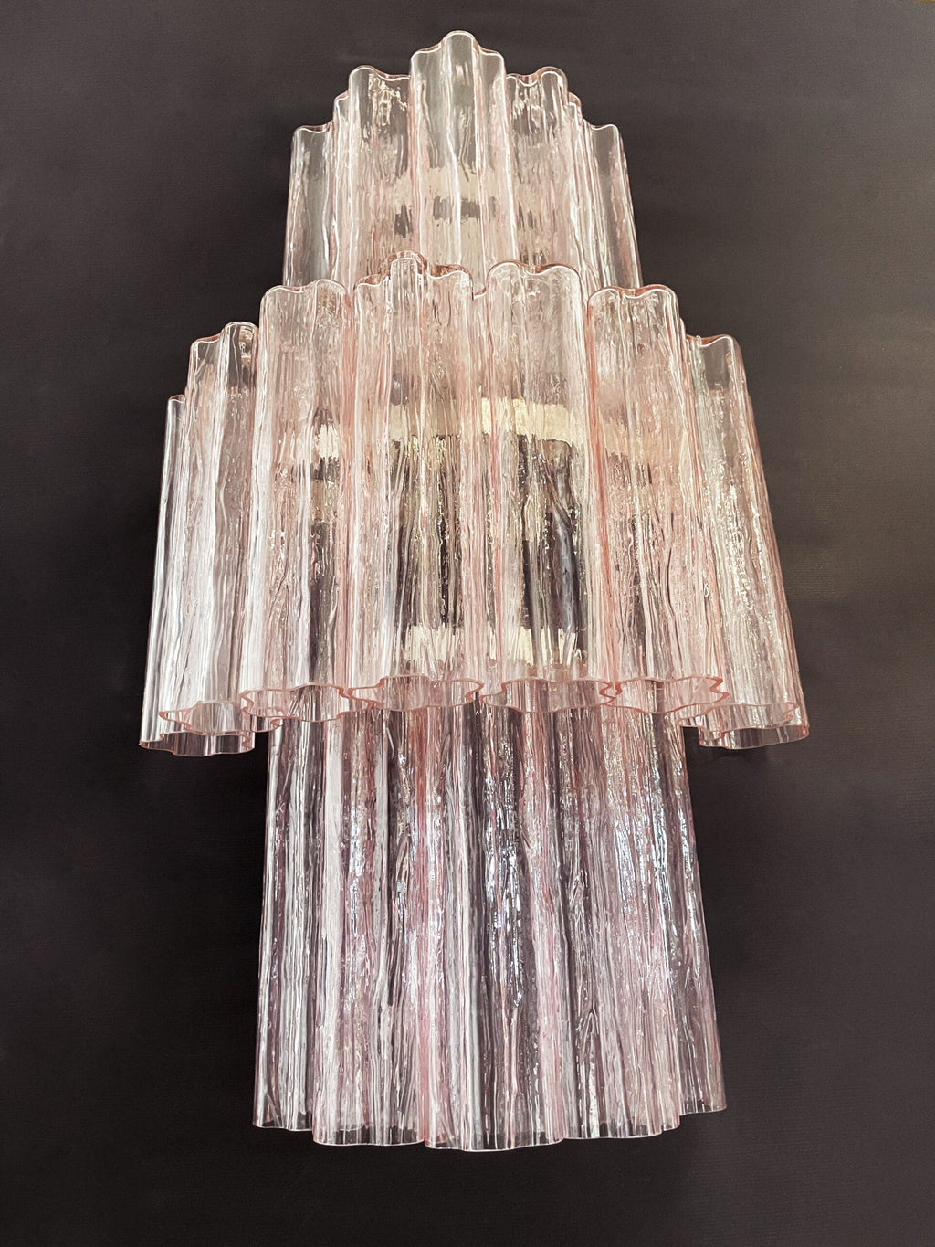 Murano Wall Lamp | 18 Pink Prism Glass | Set of 2