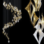 Black Gold Diamond Cascade Chandelier