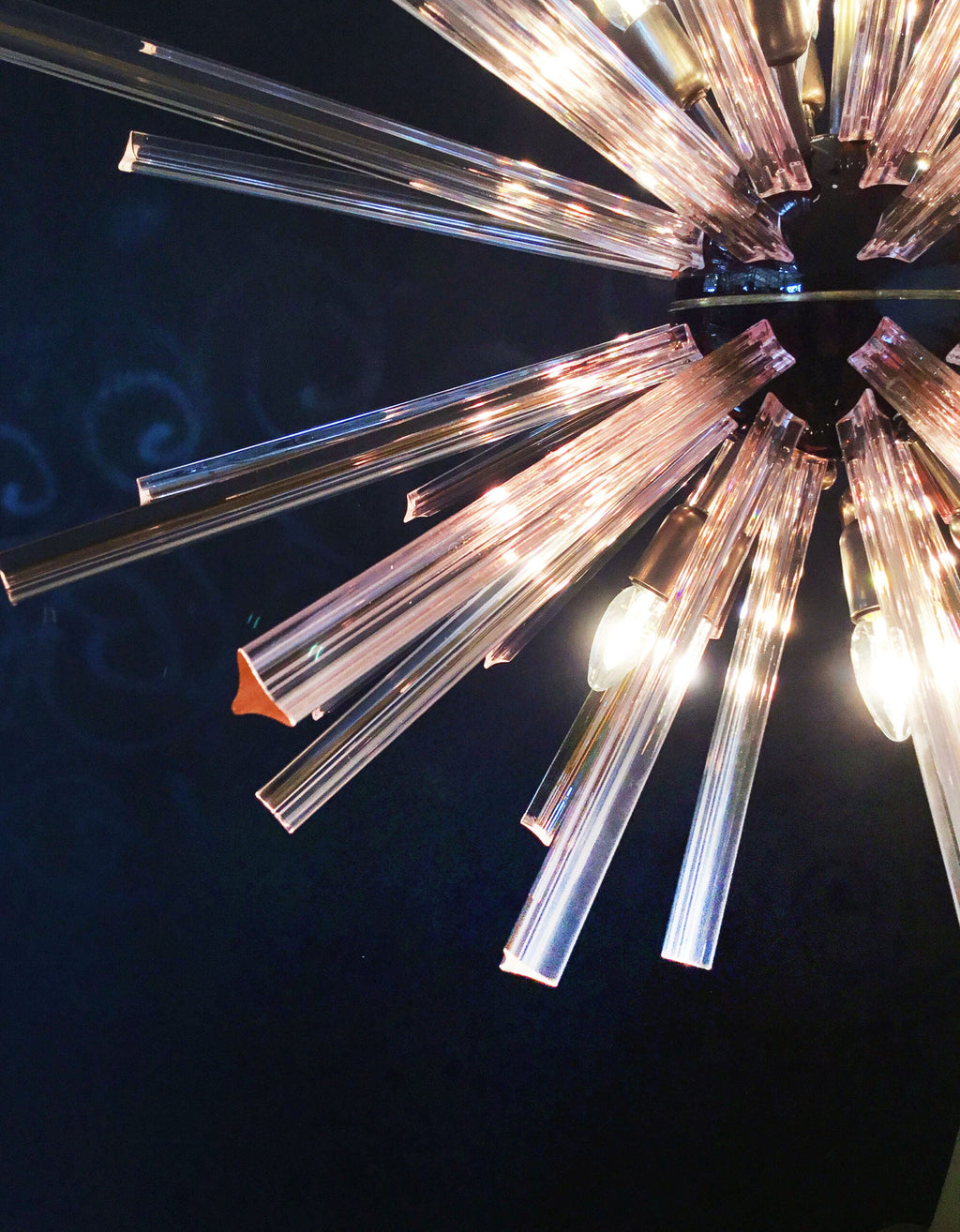 Murano Chandelier | 50 Pink Sputnik detail by Bling Lighting Studio
