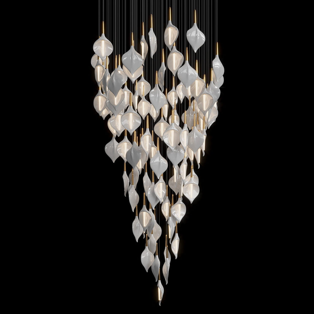 Gold Petal Cluster Chandelier