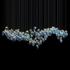 Blue Glass Ring Cluster Chandelier