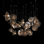 Smoke Disc Orbit Chandelier