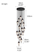 12 light Conical Cluster Minimalist Design Alabaster Pendant Light