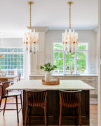 Large Alabaster Rectangular Chandelier Wide 40“ 45” with Chrome Frame for dining room