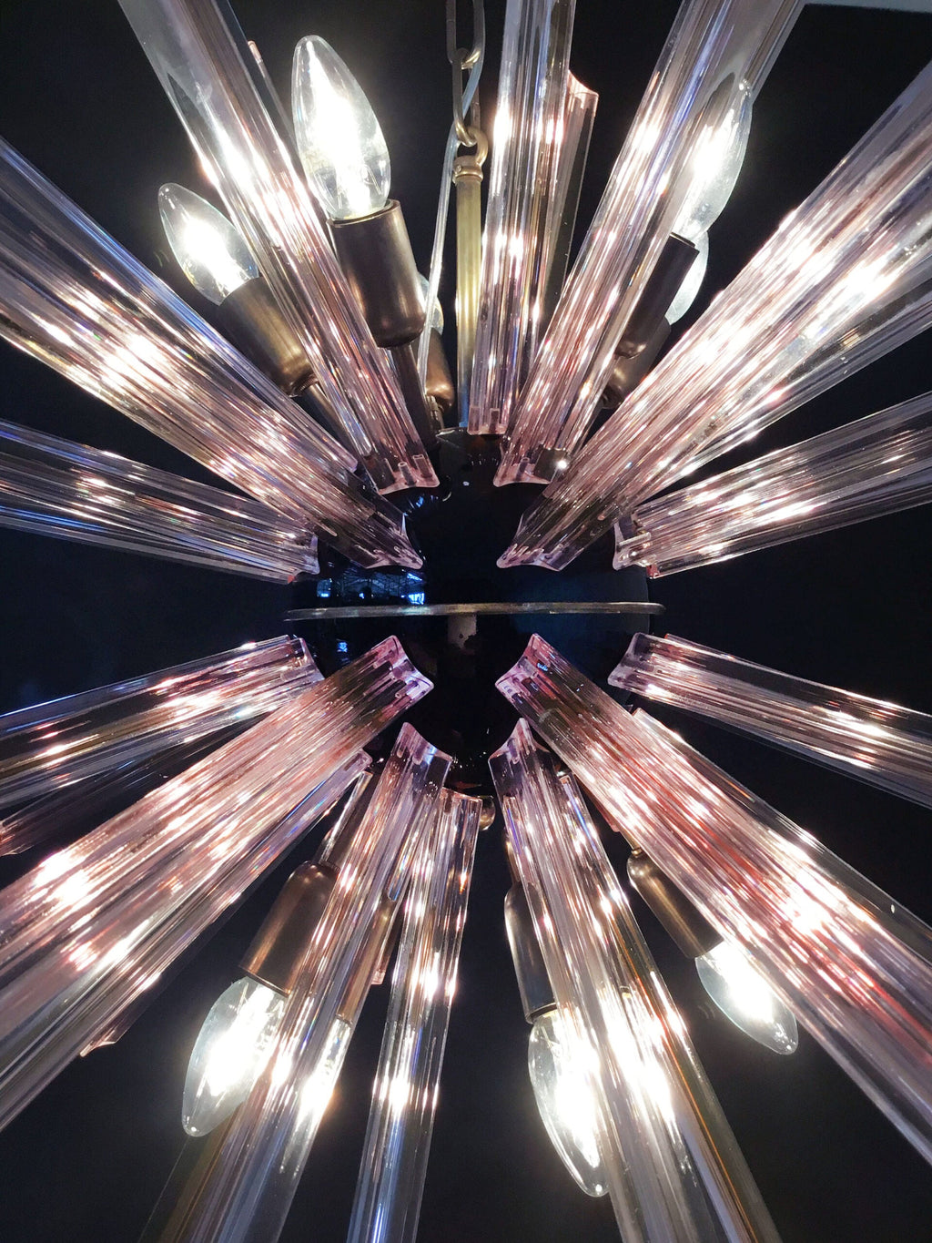 Murano Chandelier | 50 Pink Sputnik detail by Bling Lighting Studio