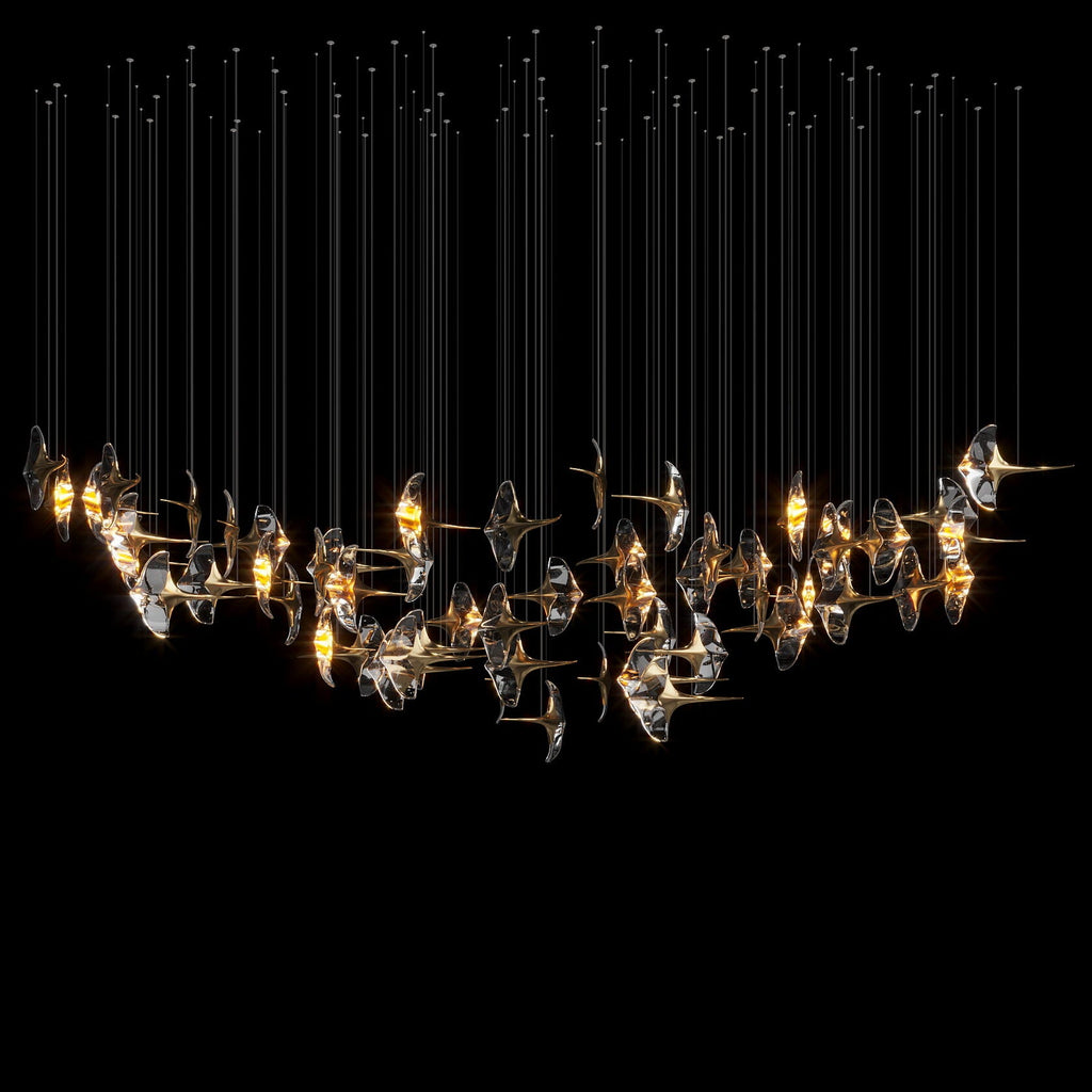 Clear Manta Cluster Chandelier