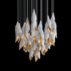 Black Gold Petal Cascade Chandelier
