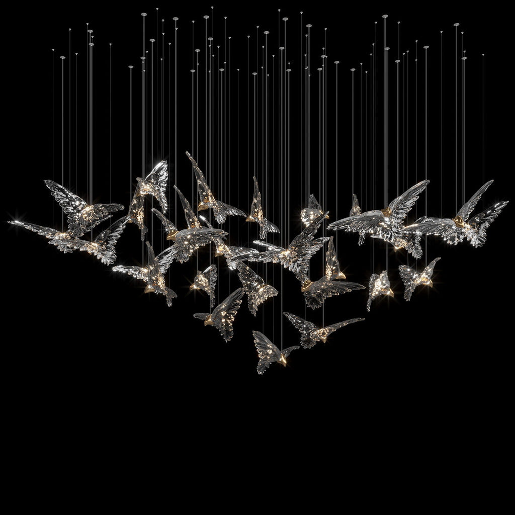 Crystal Bird Flock Chandelier